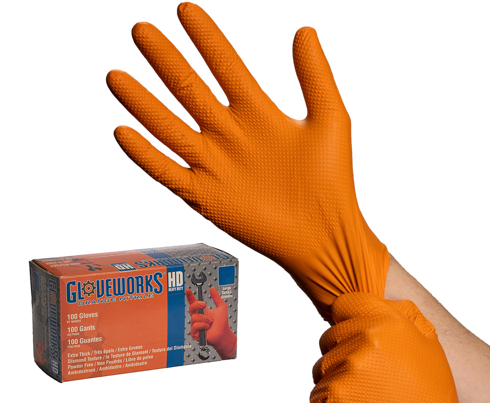 Gloveworks 100-Count X-large Nitrile Disposable Cleaning Gloves in